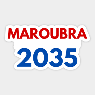 MAROUBRA BORN AND BRED 2035 EASTS COLOURS WHITE DESIGN Sticker